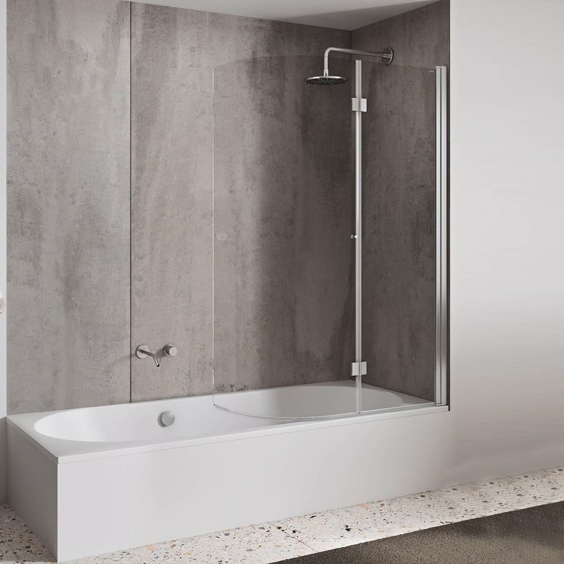 Afskærmning badekar 2-delt foldedør i smart buet design